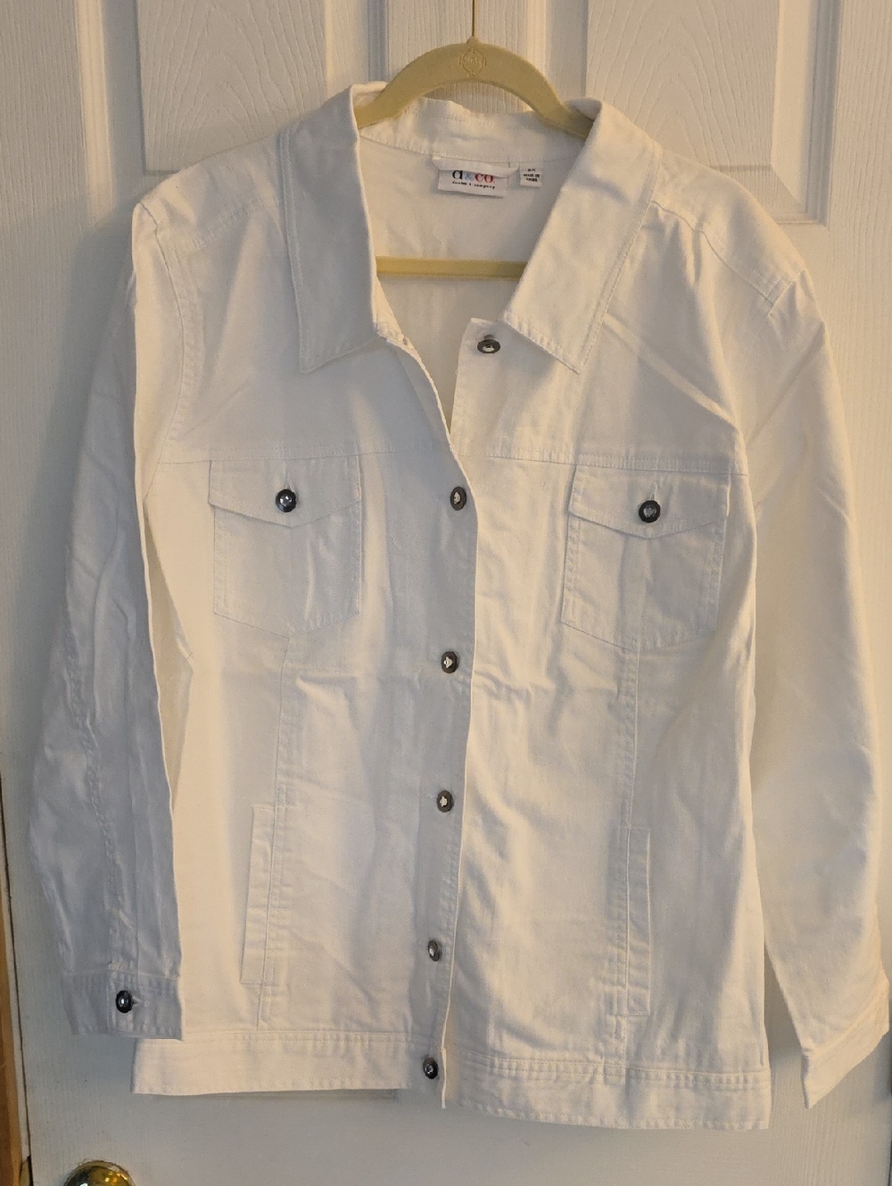 White Button-Up D & Co Jean Jacket 3X